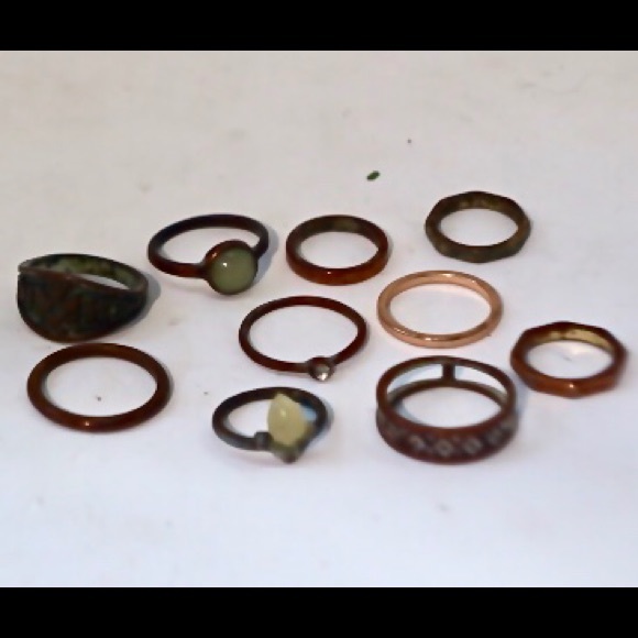 Copper Stone Ring Set - Picture 4 of 4